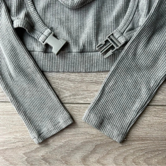 Cinder Long Sleeve  Buckle Top in Grey - Picture 10 of 14